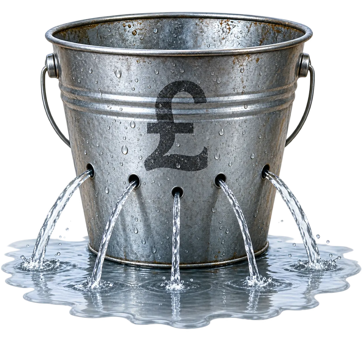Original Sunshine Power leaking pound bucket illustration